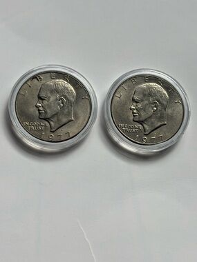 Lot of Two 1977 D Eisenhower Coins